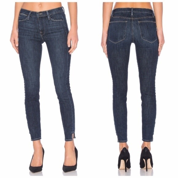 FRAME Le High Skinny Side Step Jeans - Picture 1 of 7